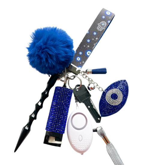 Blue Evil Eye Self Defense Keychain