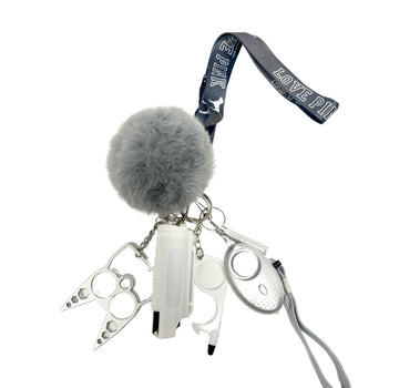 Grey Lanyard Self Defense Keychain