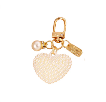 Pearl Heart Keychain Accessory