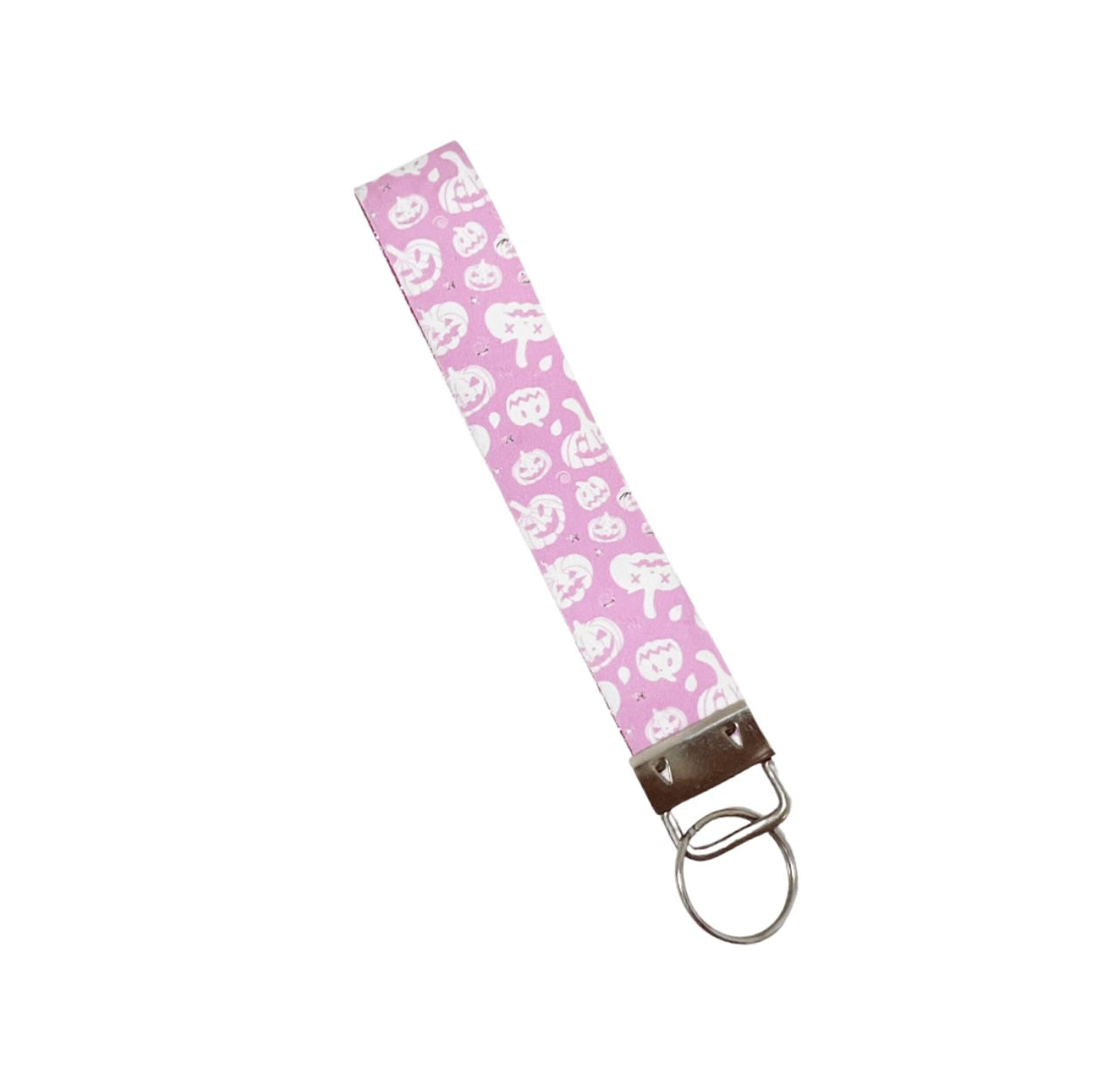 Pink pumpkin wristlet
