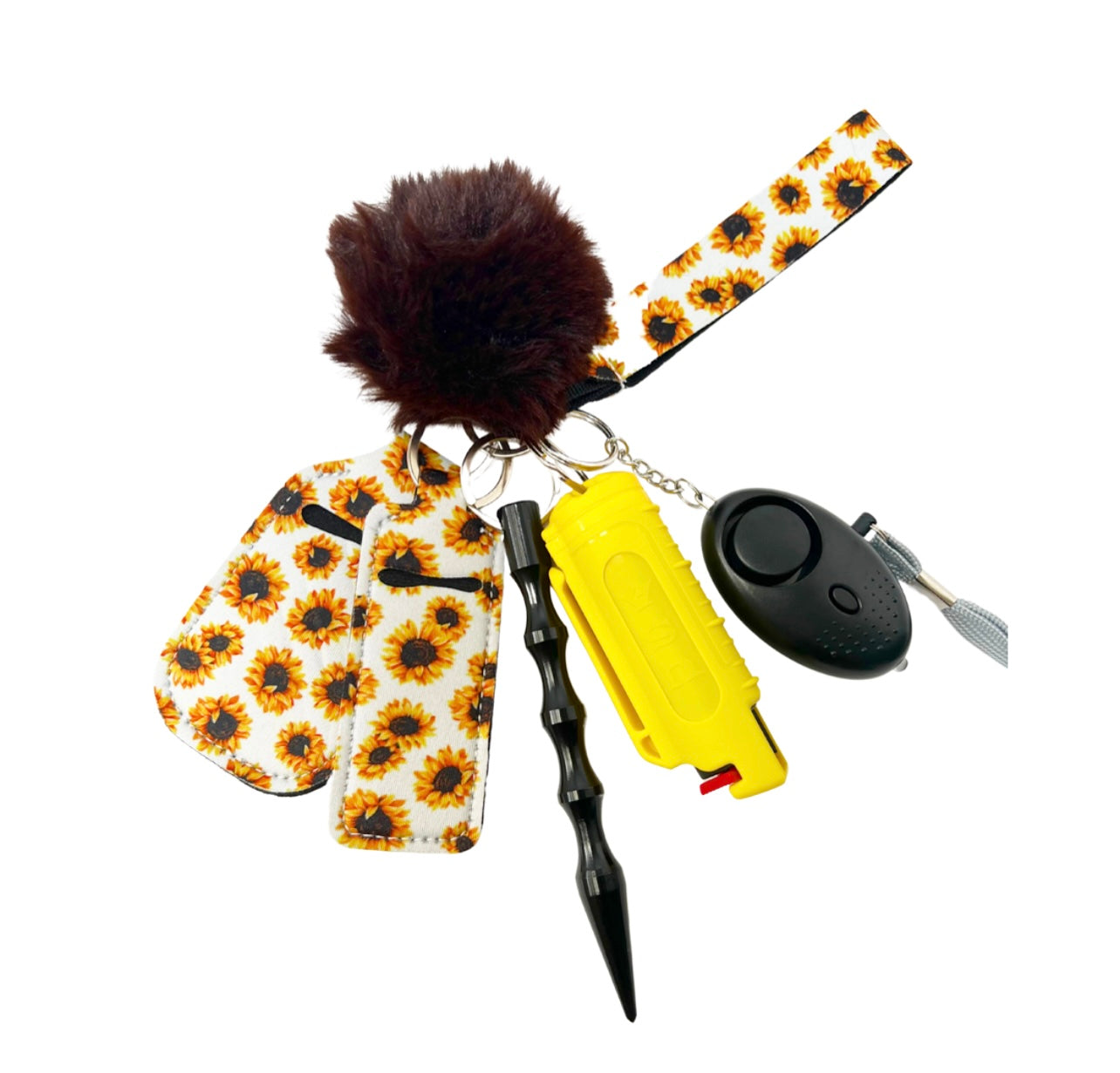 Sunflower White Self Defense Keychain