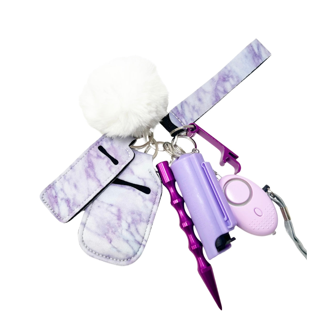 Purple Marble Self Defense Keychain